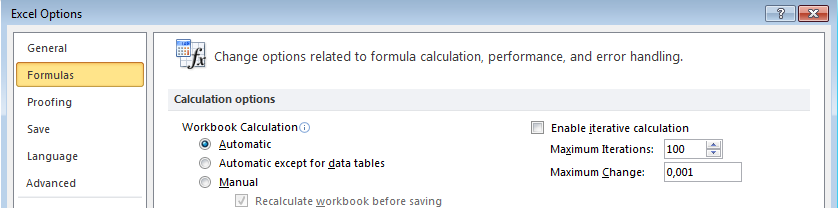 F9-kalkulacija u Excelu